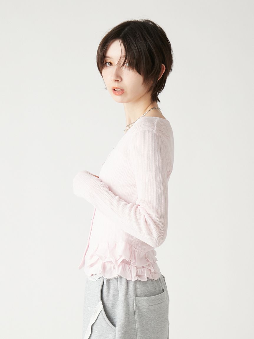 フリルペプラムカーディガン(ニット・セーター)｜TOPS｜FURFUR（ファー
