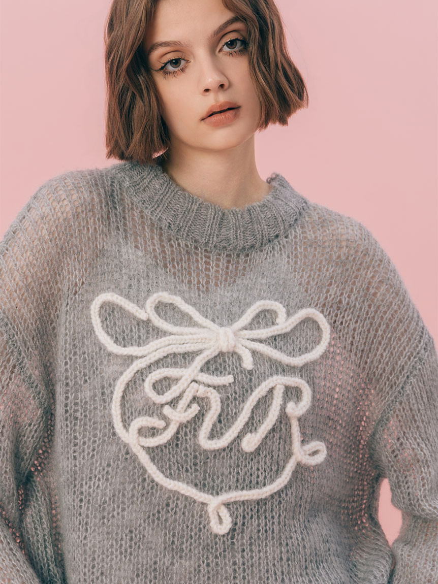 リボンロゴ刺繍セーター(ニット・セーター)｜TOPS｜FURFUR（ファー