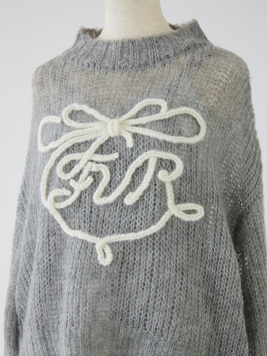リボンロゴ刺繍セーター(ニット)｜トップス｜FURFUR（ファーファー
