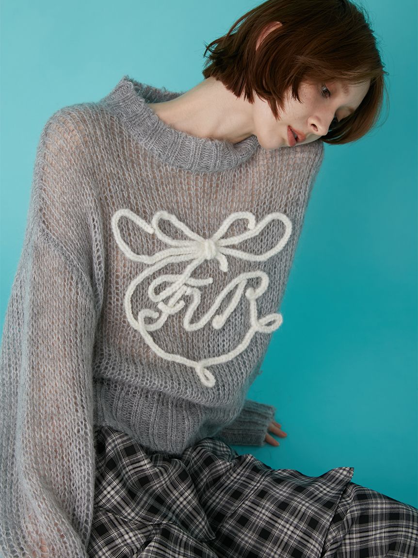 リボンロゴ刺繍セーター(ニット)｜トップス｜FURFUR（ファーファー
