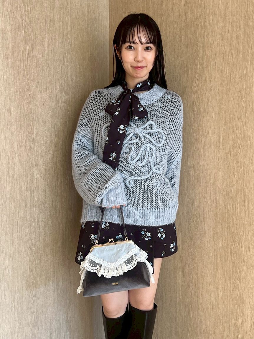 リボンロゴ刺繍セーター(ニット)｜トップス｜FURFUR（ファーファー