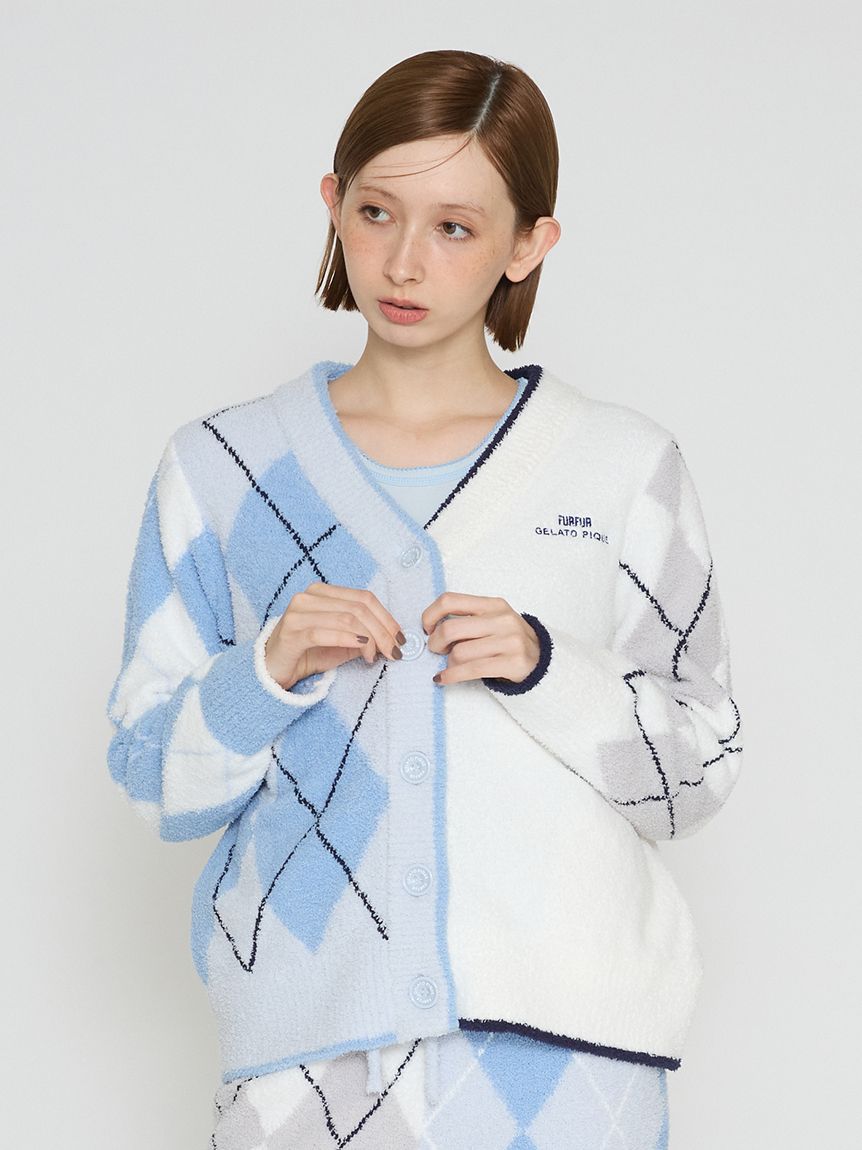 FURFUR×gelato pique】ベビモコアーガイルミックスカーディガン