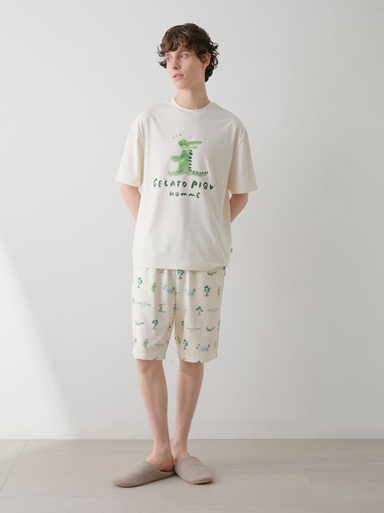大人気!! gelato pique エアリーモコ ストライプハーフパンツ HOMME】エアリーモコ ストライプハーフパンツ(ハーフパンツ