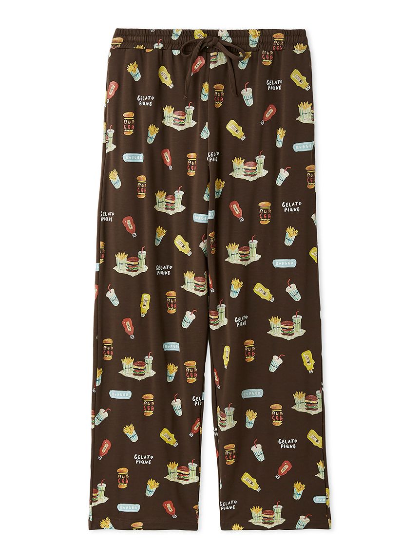 ヒラノトシユキ】【HOMME】ハンバーガー総柄ロングパンツ(ロングパンツ