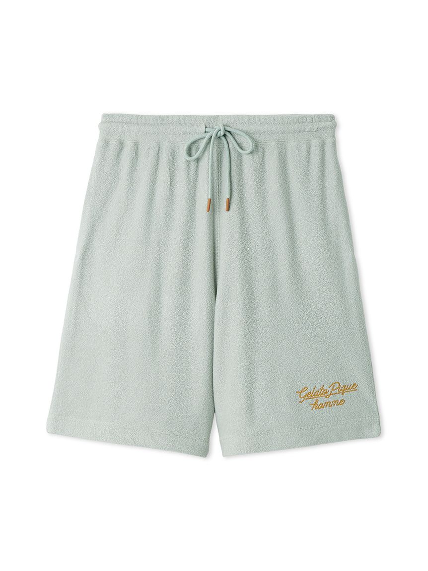 HOMME】【接触冷感】【UVカット】パイルワンポイントロゴ刺繍ハーフ