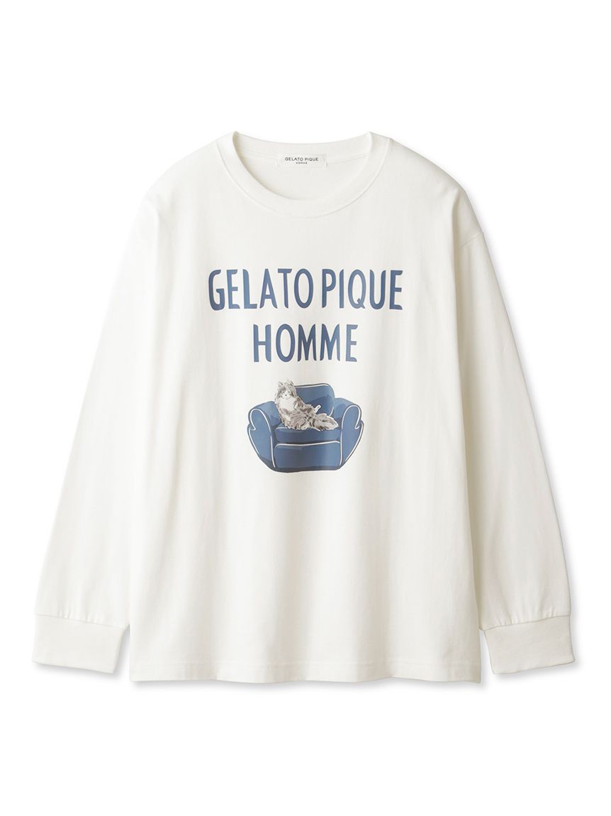 HOMME】スリープキャットロングTシャツ(カットソー・Tシャツ