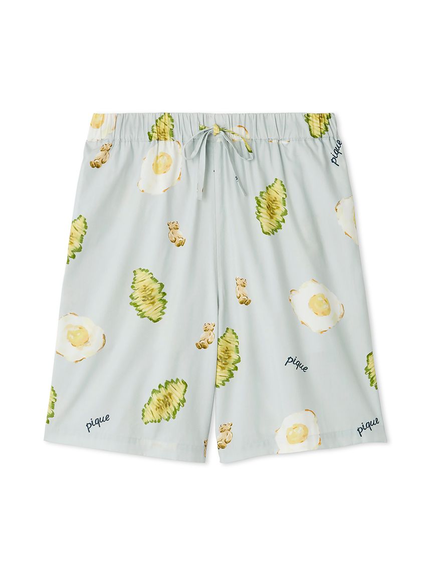 ミャクミャク×GELATO PIQUE ジェラートピケ　ショートパンツ メンズM HOMME】サニーサイドエッグ総柄ハーフパンツ(ハーフパンツ