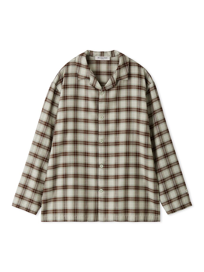 HOMME】ソフトツイルチェックシャツ(シャツ)｜ルームウェア・パジャマ