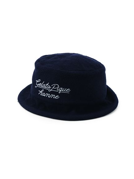 【HOMME】【接触冷感】【UVカット】パイルワンポイントロゴ刺繍ハット