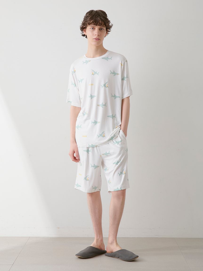 【接触冷感】【HOMME】レーヨンベアケーキモチーフTシャツ&ハーフパンツ HOMME】【接触冷感】COOLレーヨンデザートロゴTシャツ（Tシャツ