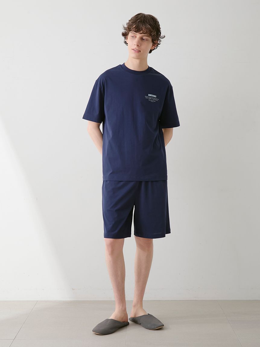 HOMME】【接触冷感】スーピマコットンロゴハーフパンツ(ハーフ