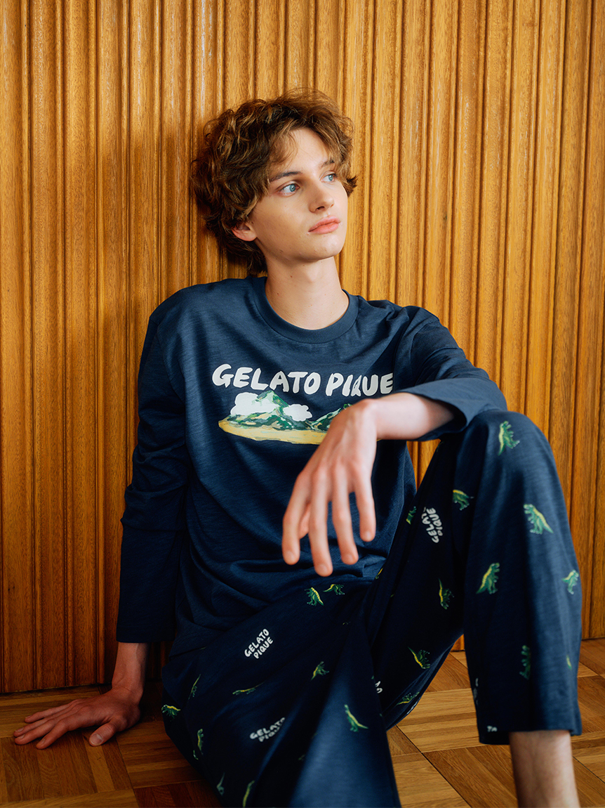 極美品⭐︎GELATO PIQUE HOMME グレー ストライプ ルームウェア Amazon | ジェラートピケ オム GELATO PIQUE メンズ 【HOMME