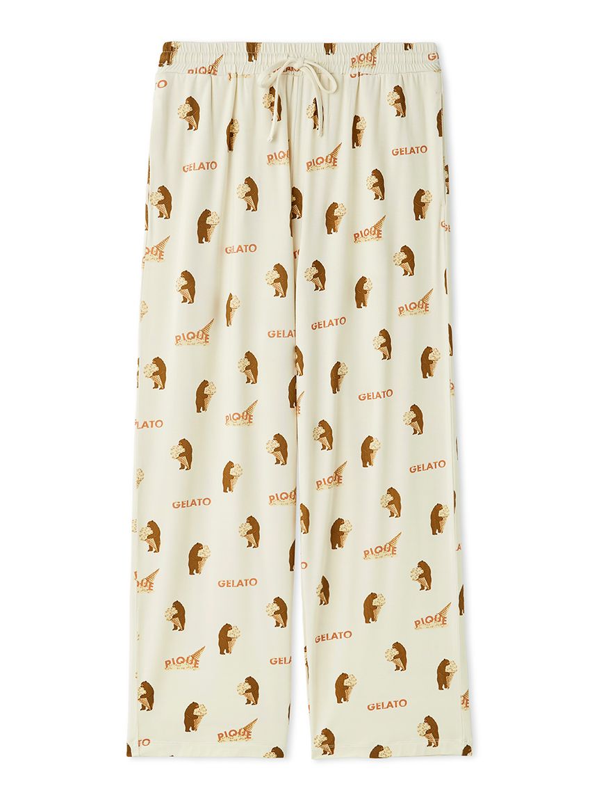 HOMME】レーヨンジェラートベア柄ロングパンツ(ロングパンツ)｜ルーム