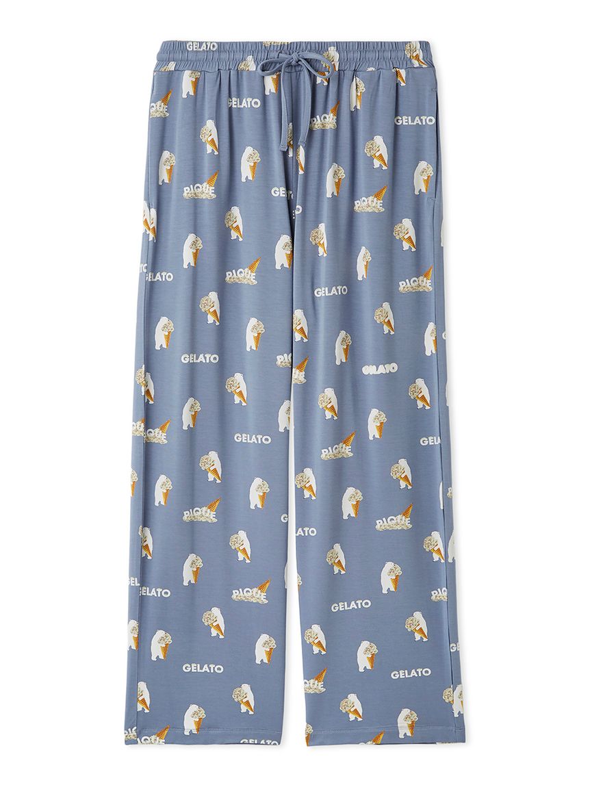 HOMME】レーヨンジェラートベア柄ロングパンツ(ロングパンツ)｜ルーム