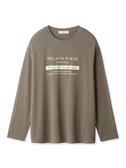 HOMME】インレイロゴロングTシャツ(カットソー・Tシャツ)｜ルーム