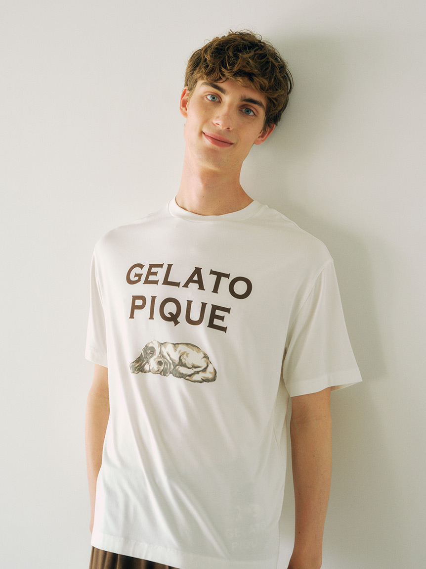 HOMME】ドッグ柄ワンポイントTシャツ(カットソー・Tシャツ)｜ルームウェア・パジャマ通販のGELATO PIQUE HOMME（ジェラートピケ オム）  公式サイト