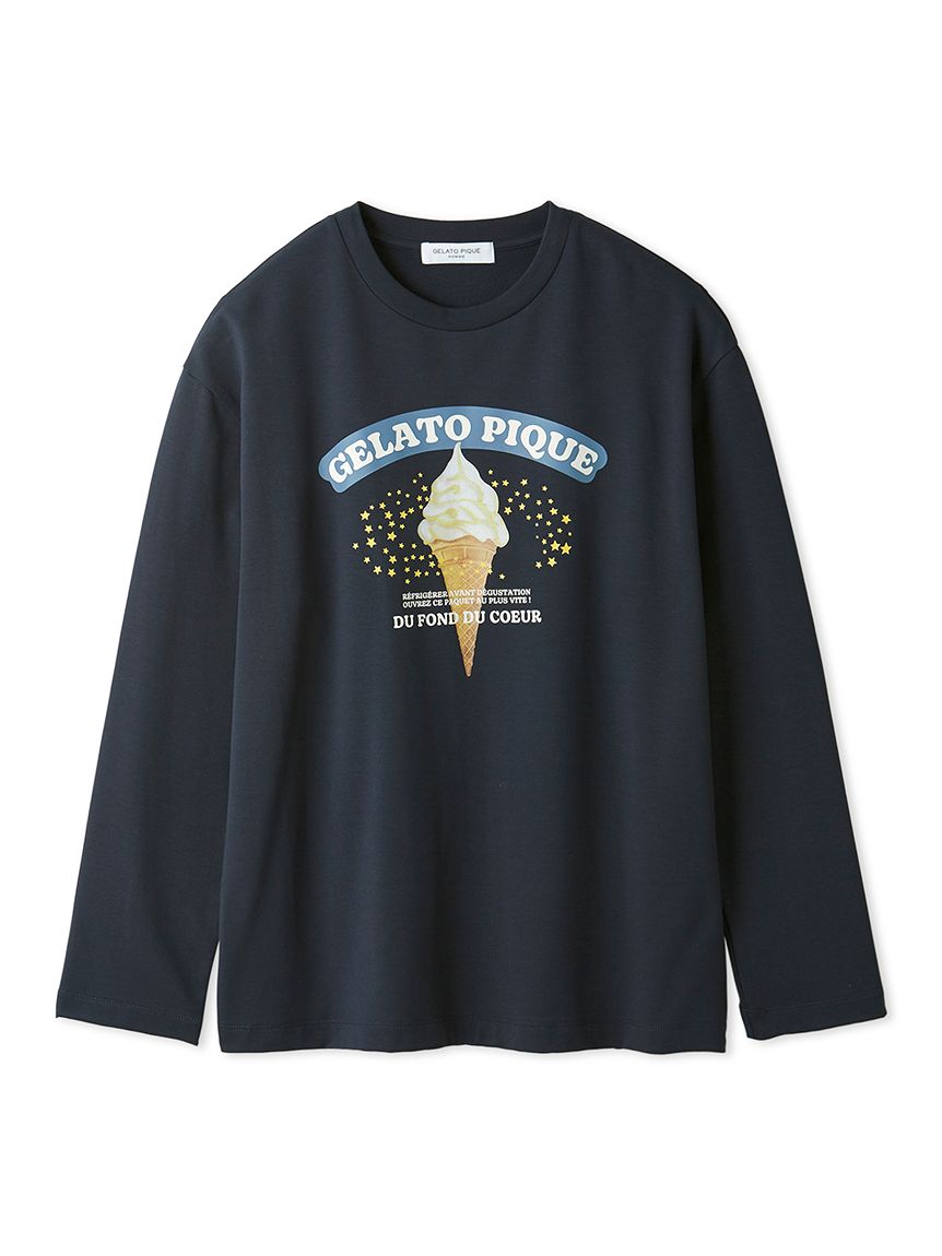 HOMME】ワンポイントソフトクリーム柄ロンT(カットソー・Tシャツ)｜ルームウェア・パジャマ通販のGELATO PIQUE HOMME（ジェラートピケ  オム） 公式サイト