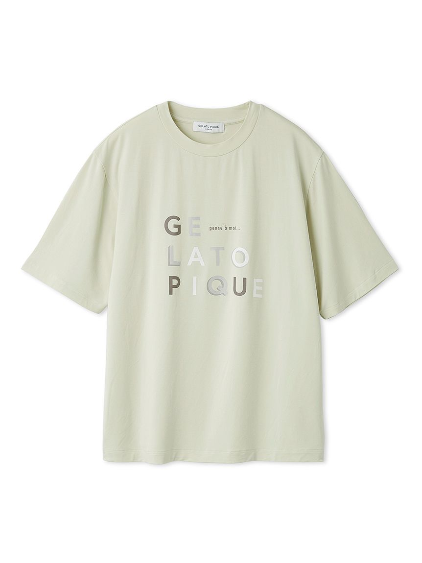 HOMME】【接触冷感】レーヨンロゴワンポイントTシャツ