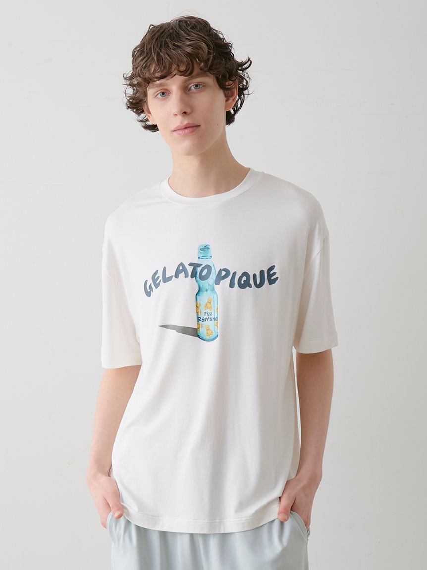 HOMME】【接触冷感】レーヨン夏祭りプリントTシャツ&トハーフ