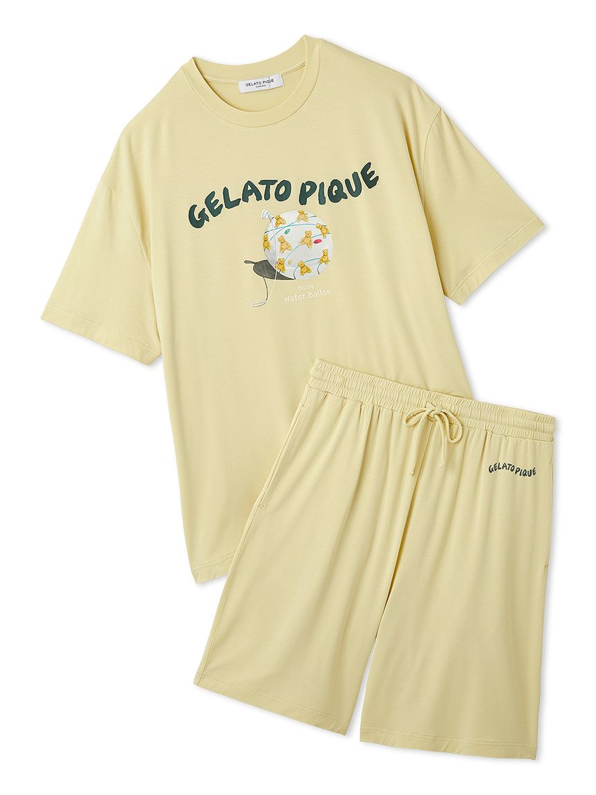 HOMME】【接触冷感】レーヨン夏祭りプリントTシャツ&トハーフ