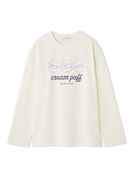 ジェラートピケオム 長袖Tシャツ ロンT グレー 定価￥15,400- 新品 ジェラートピケオム HOMME インレイロゴロングTシャツ トップス