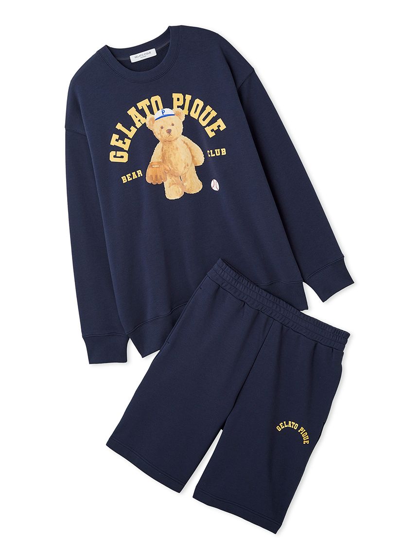 ONLINE限定】【HOMME】スポーティーベア裏毛プルオーバー＆裏毛ハーフ