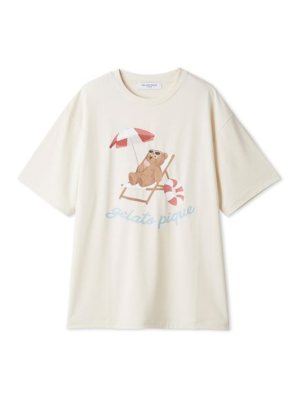 HOMME】【接触冷感】サマーベアワンポイントTシャツ(カットソー・T