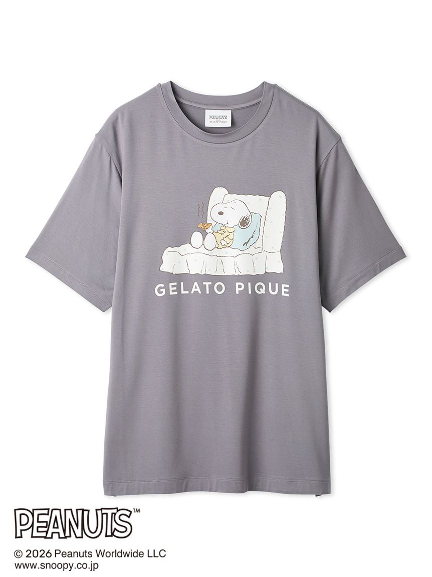 PEANUTS】【HOMME】【接触冷感】ワンポイントTシャツ｜ルームウェア