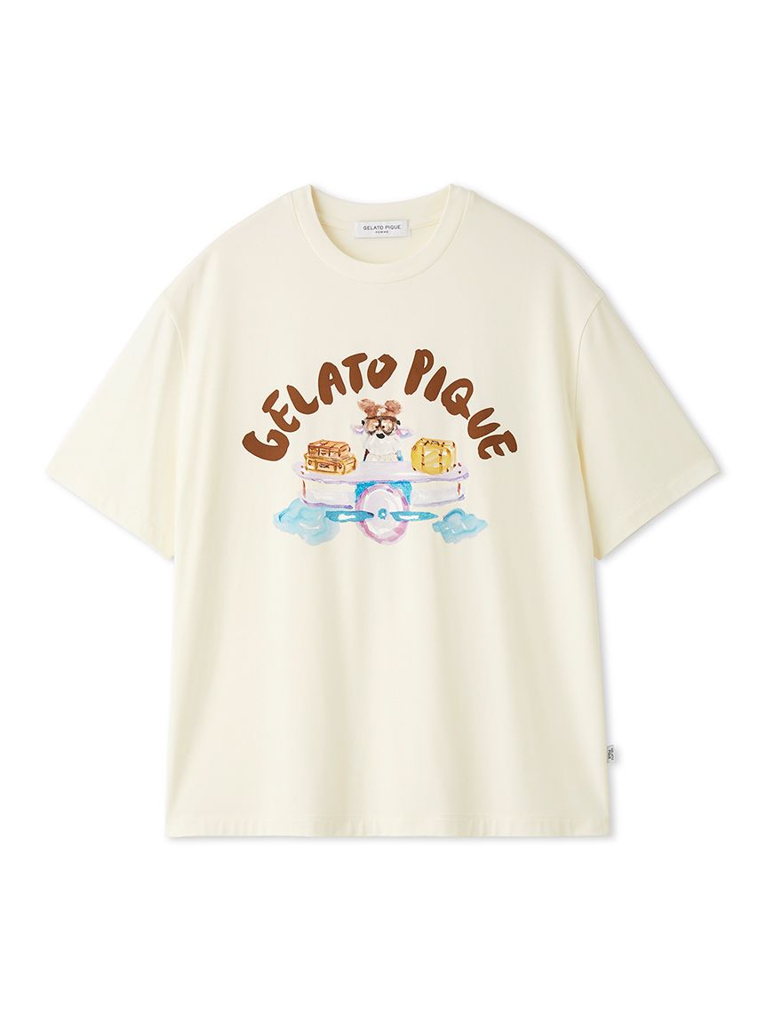 ヒラノトシユキ】【HOMME】【接触冷感】PLANEDOGワンポイントプリントT