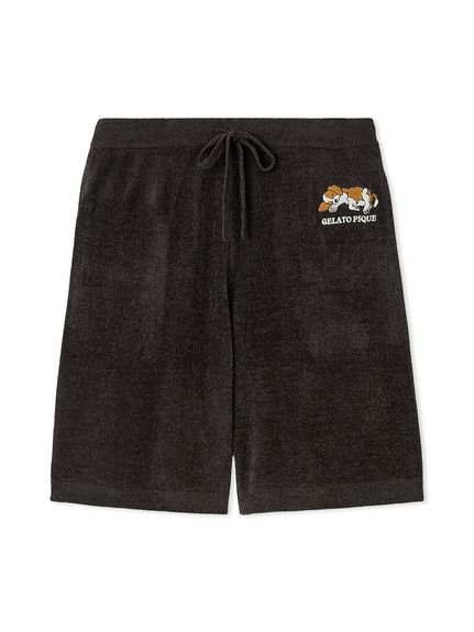【HOMME】エアリーモコドッグアップリケハーフパンツ