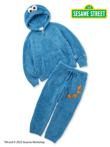 SESAME STREET】【HOMME】クッキーモンスターパーカ&ロングパンツ