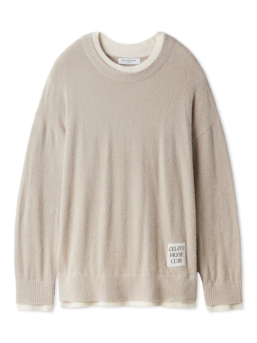 HOMME】レイヤードホットスムーズィープルオーバー(ニットプルオーバー