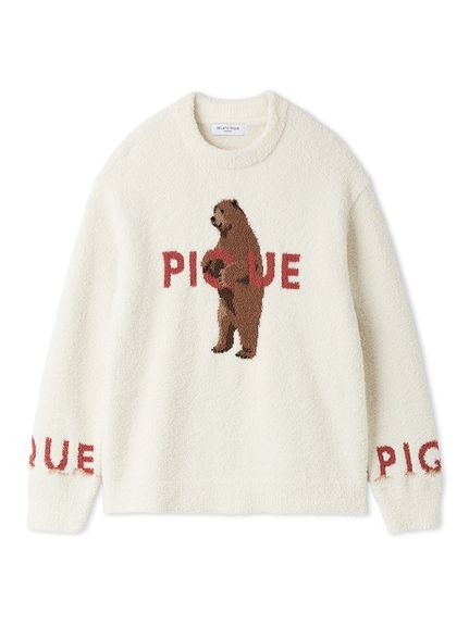 HOMME】パウダーフォレストベアジャガードプルオーバー(ニットプル