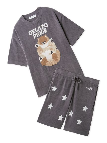 【ONLINE限定】【HOMME】ドッグジャガードプルオーバー&ハーフパンツセット