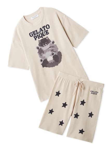 ONLINE限定】【HOMME】ドッグジャガードプルオーバー&ハーフパンツ