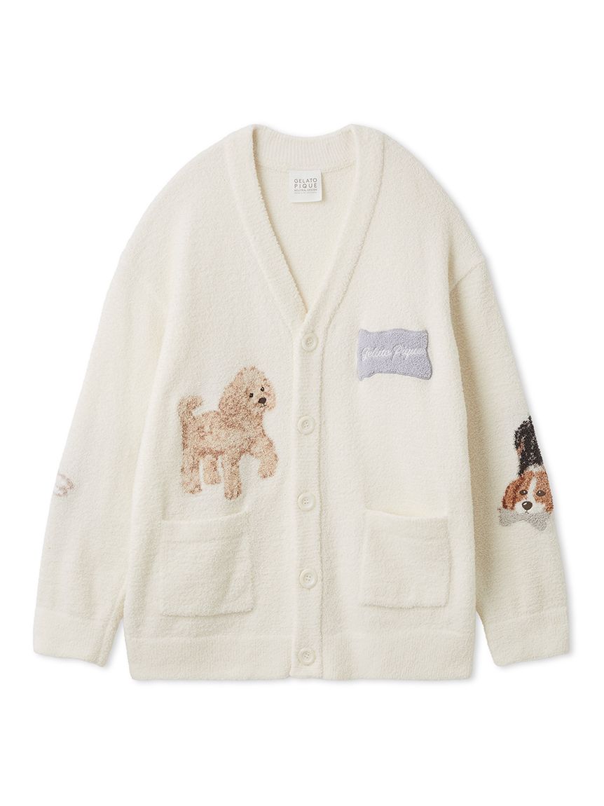 UNISEX】エアリーモコプレイフルDOGジャガードカーディガン｜ルーム