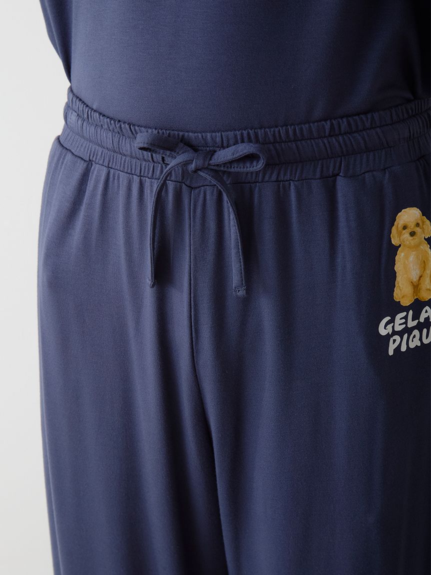 HOMME】 DOGワンポイントプリントロングパンツ(ロングパンツ)｜ルーム