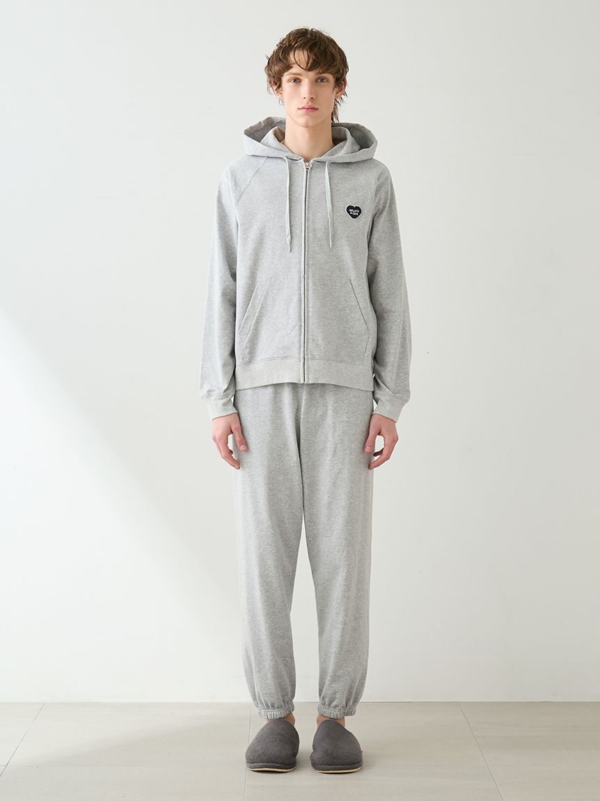 HOMME】裏毛ハートロゴ刺繍ロングパンツ(ロングパンツ)｜ルームウェア