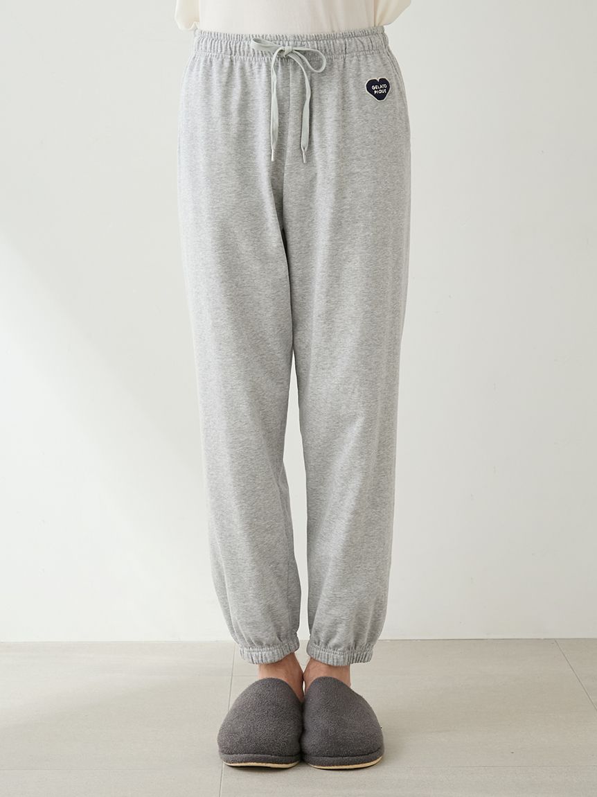 HOMME】裏毛ハートロゴ刺繍ロングパンツ(ロングパンツ)｜ルームウェア