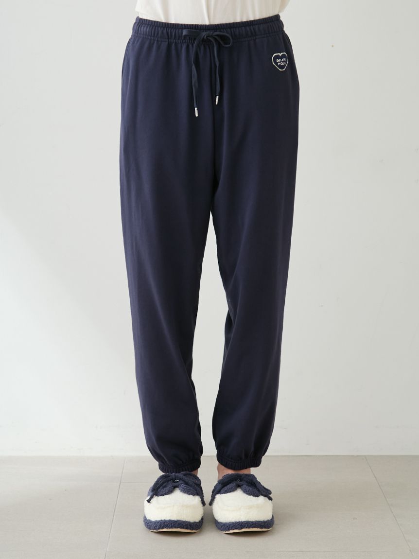 HOMME】裏毛ハートロゴ刺繍ロングパンツ(ロングパンツ)｜ルームウェア