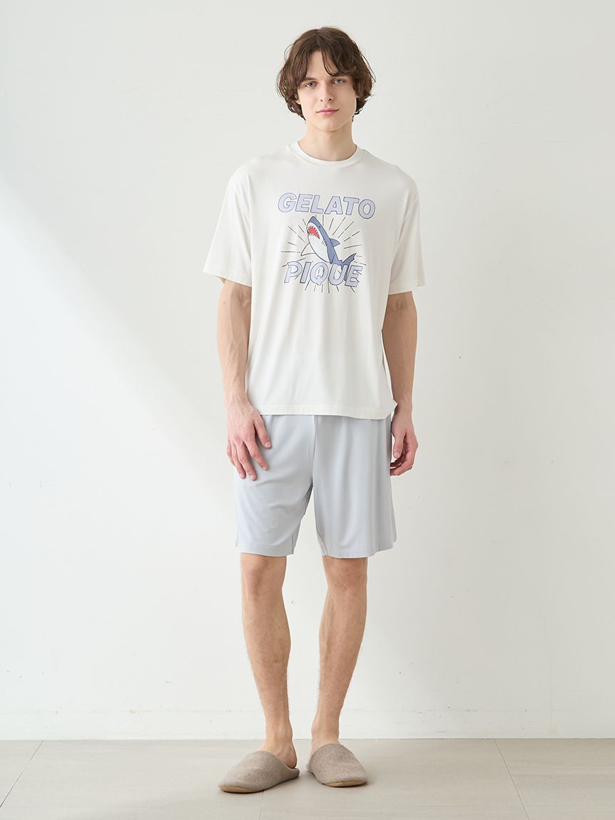 サンカッケィ　　ハーフパンツ HOMME】【接触冷感】レーヨンシャークハーフパンツ(ハーフパンツ