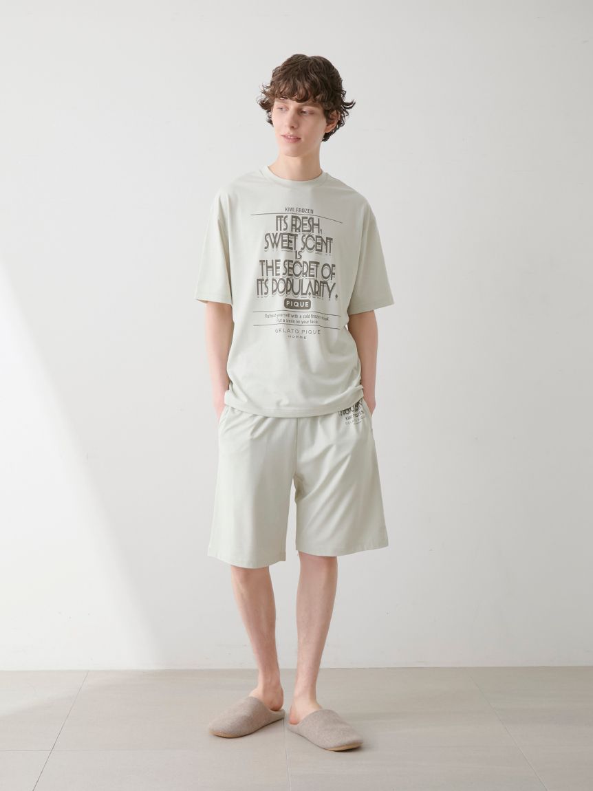専用　ジェラートピケ　クールレーヨンロゴTシャツ＆ロングパンツセット gelato pique ジェラートピケ 接触冷感 レーヨンロゴTシャツ
