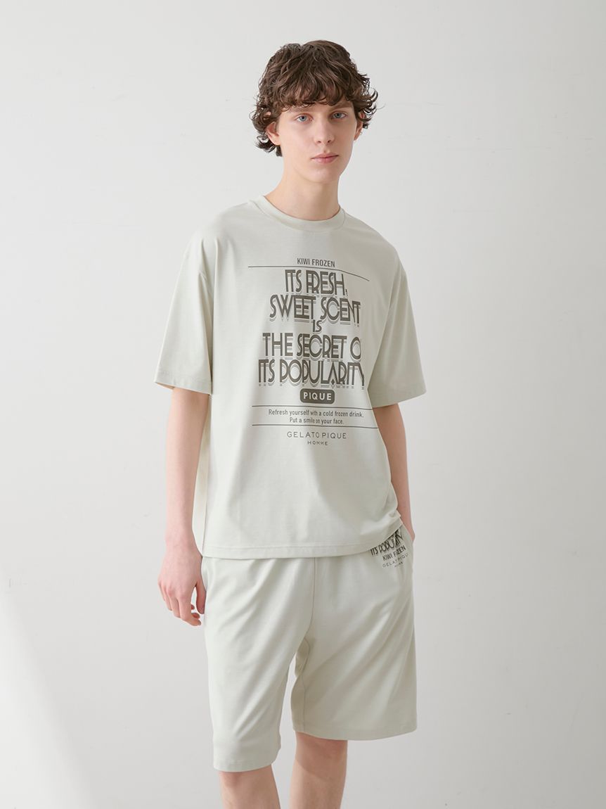 【即日発送】ルームウェア　gelatopiqué 半袖半ズボン セール】【HOMME】【接触冷感】レーヨンスリーピングドッグワン