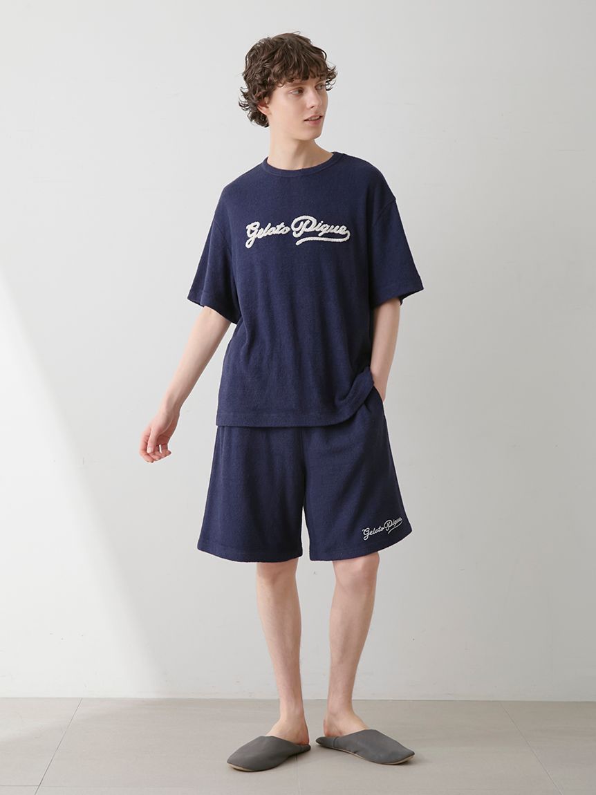 ONLINE限定】【HOMME】パイルロゴ刺繍Tシャツ&ハーフパンツ