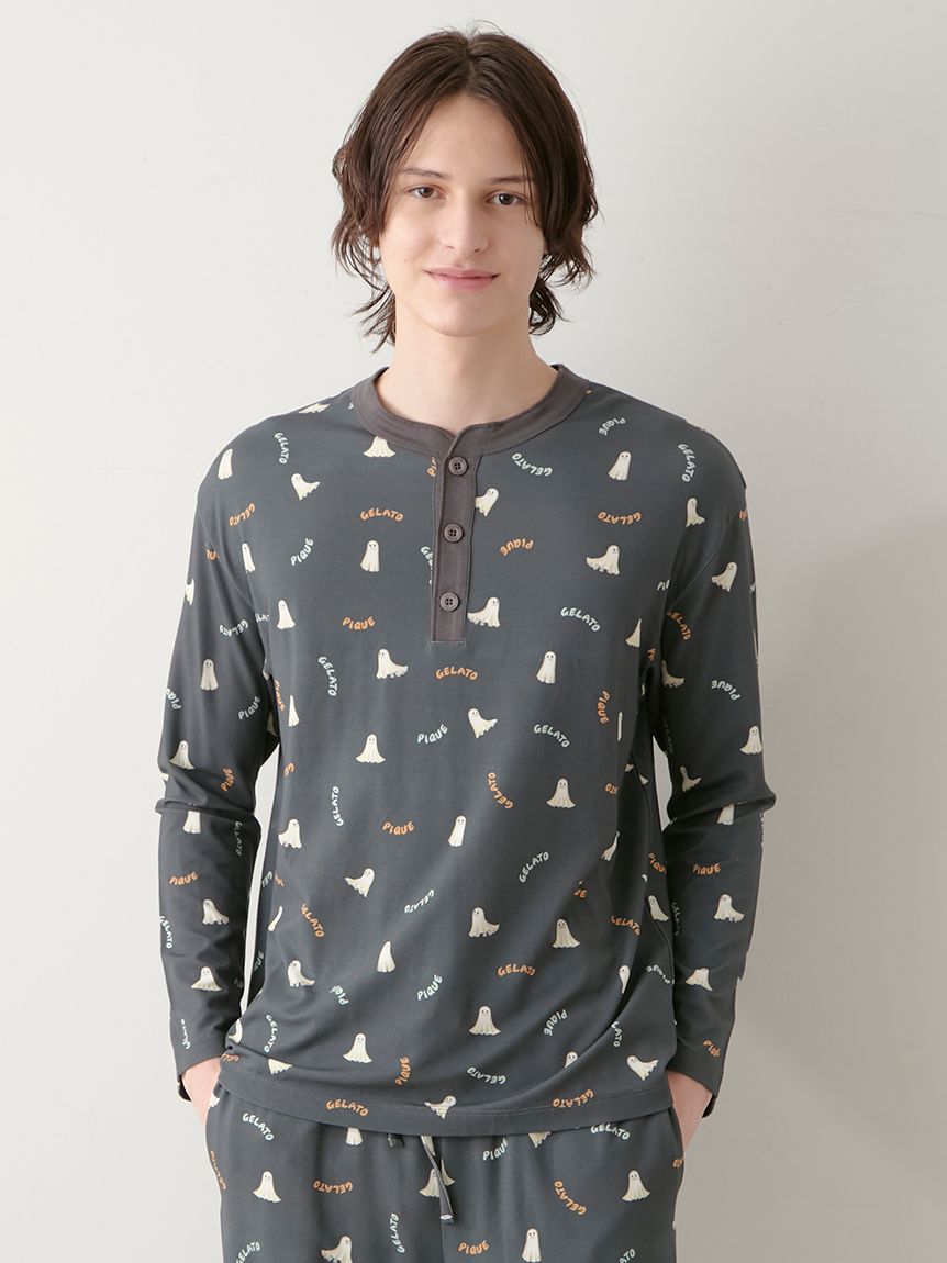 HOMME】TRICK GHOST柄ロンT(カットソー・Tシャツ)｜ルームウェア