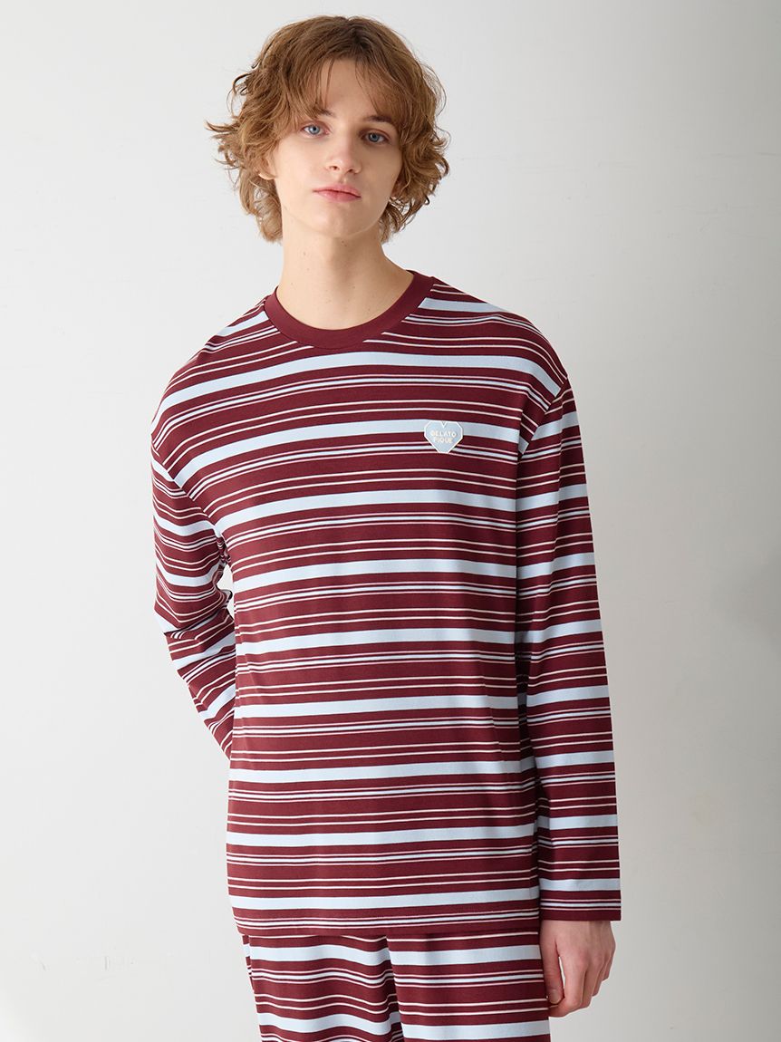 HOMME】レーヨンマルチボーダーロンT(カットソー・Tシャツ)｜ルーム