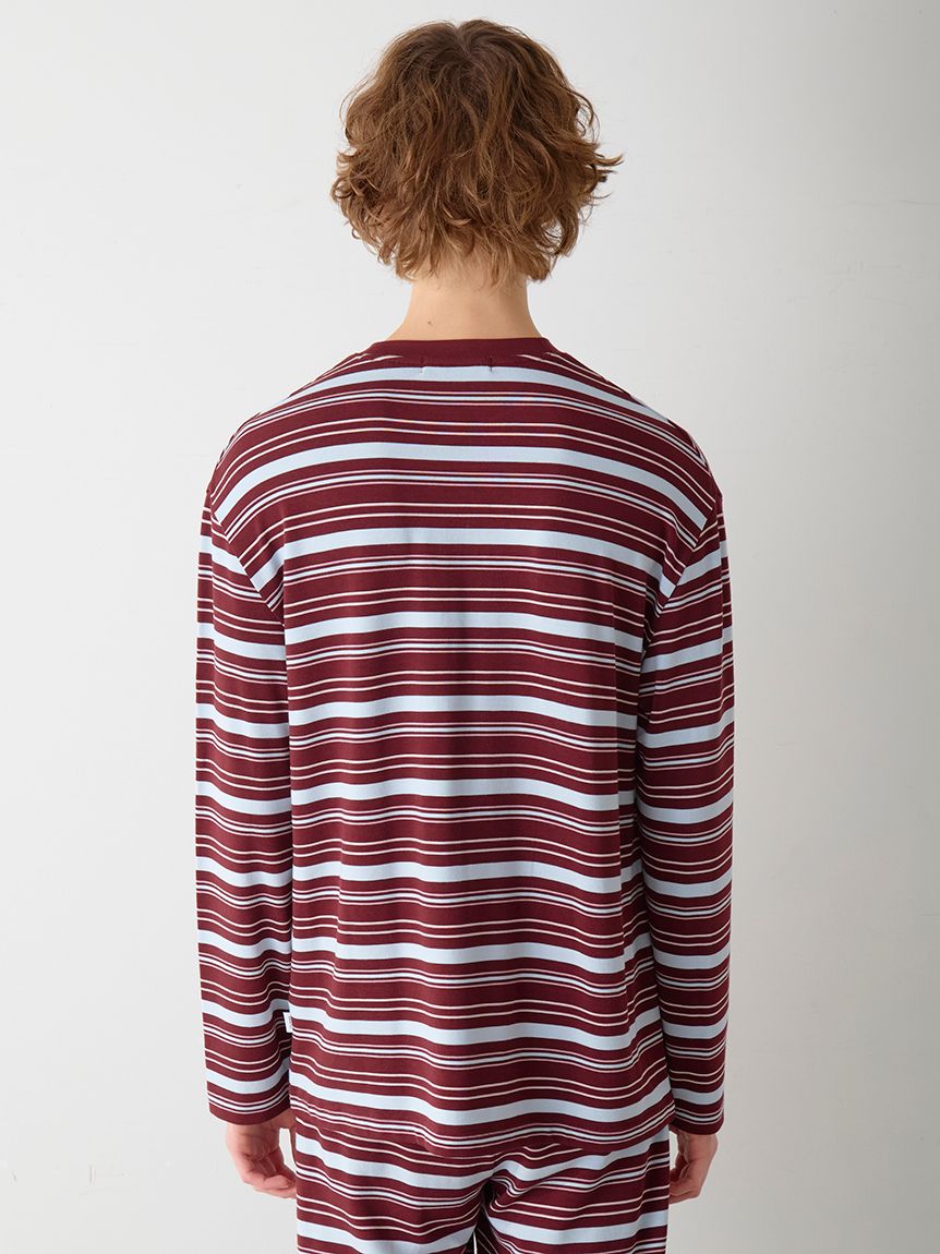 HOMME】レーヨンマルチボーダーロンT(カットソー・Tシャツ)｜ルーム