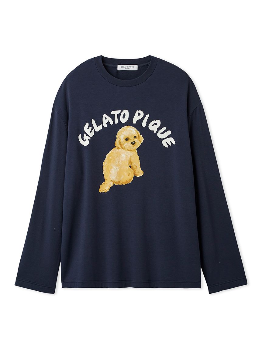 HOMME】 DOGワンポイントプリントロンT(カットソー・Tシャツ)｜ルーム