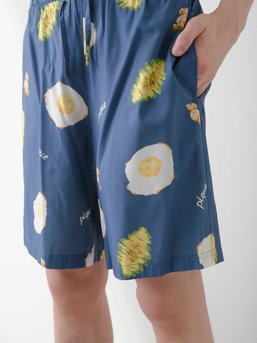 HOMME】サニーサイドエッグ総柄ハーフパンツ(ハーフパンツ