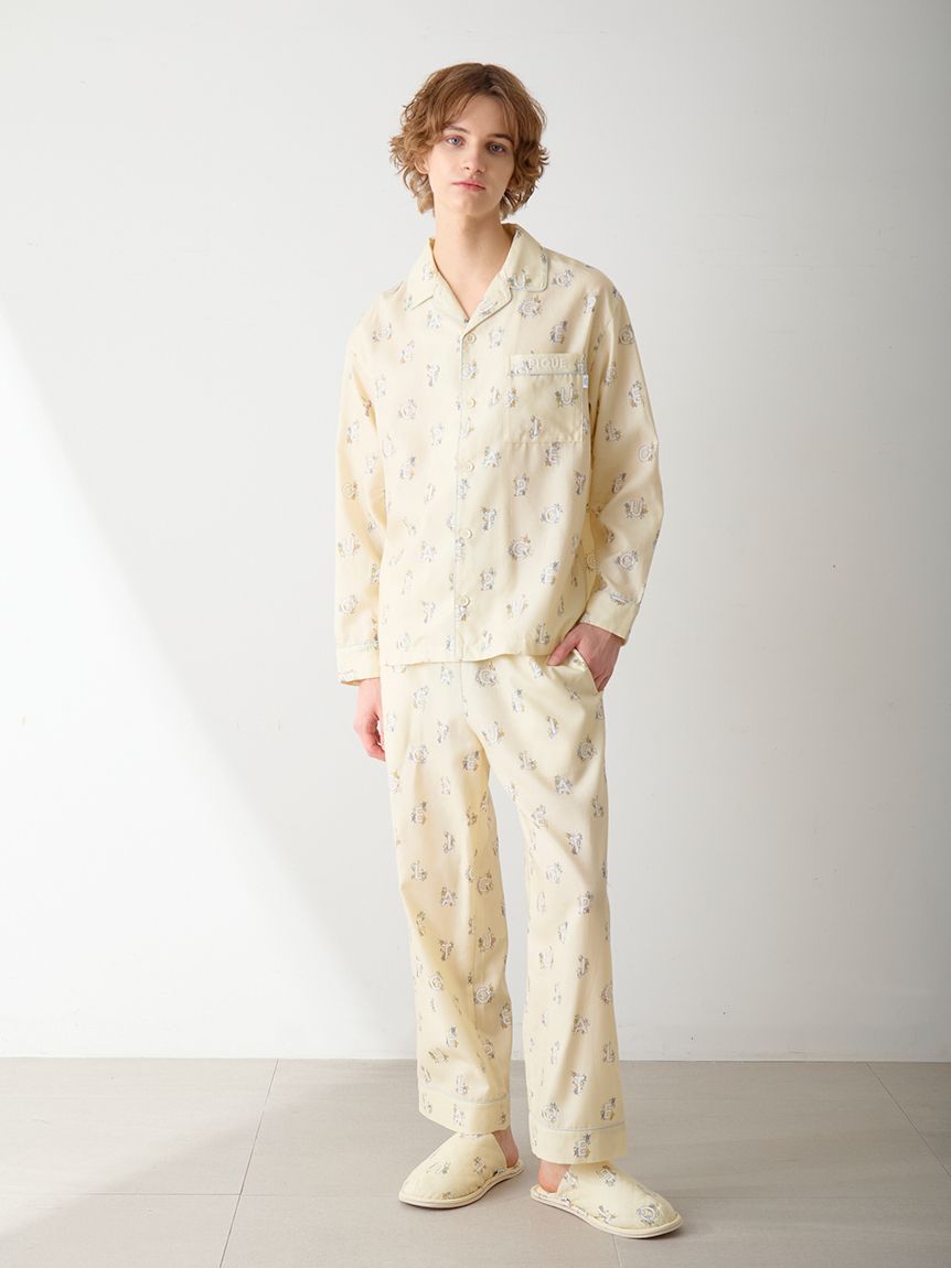 HOMME】スターロゴ総柄プリントロングパンツ(ロングパンツ)｜ルーム